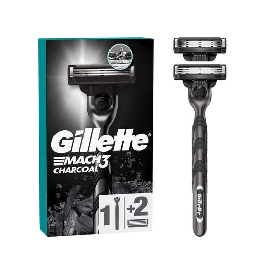 Gillette Mach3 Charcoal holicí strojek + 2 hlavice