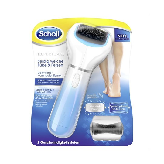 Scholl Expert Care elektrický strojek na paty, modrý